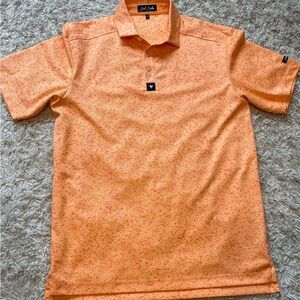 Bad Birdie Orange Patterned Polo Shirt